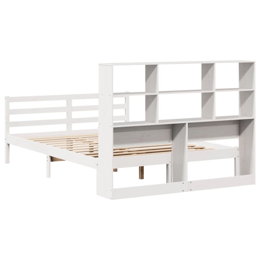 Letto Libreria senza Materasso Bianco 120x190 cm Legno di Pino - homemem39
