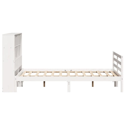 Letto Libreria senza Materasso Bianco 140x190 cm Legno di Pino - homemem39