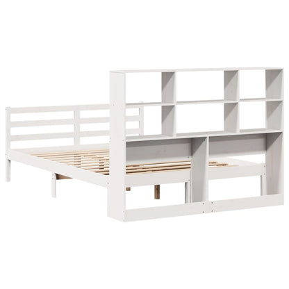 Letto Libreria senza Materasso Bianco 140x190 cm Legno di Pino - homemem39