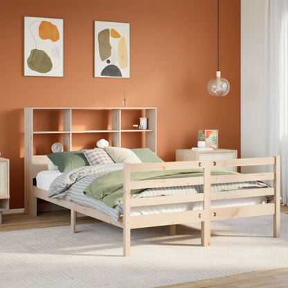Letto Libreria senza Materasso 140x200 cm in Legno di Pino - homemem39