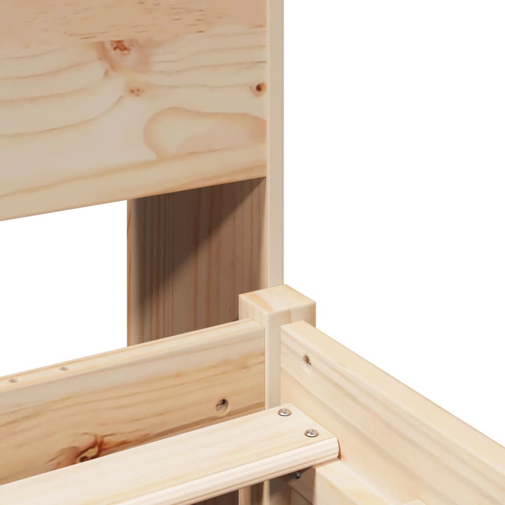 Letto Libreria senza Materasso 150x200 cm in Legno di Pino - homemem39