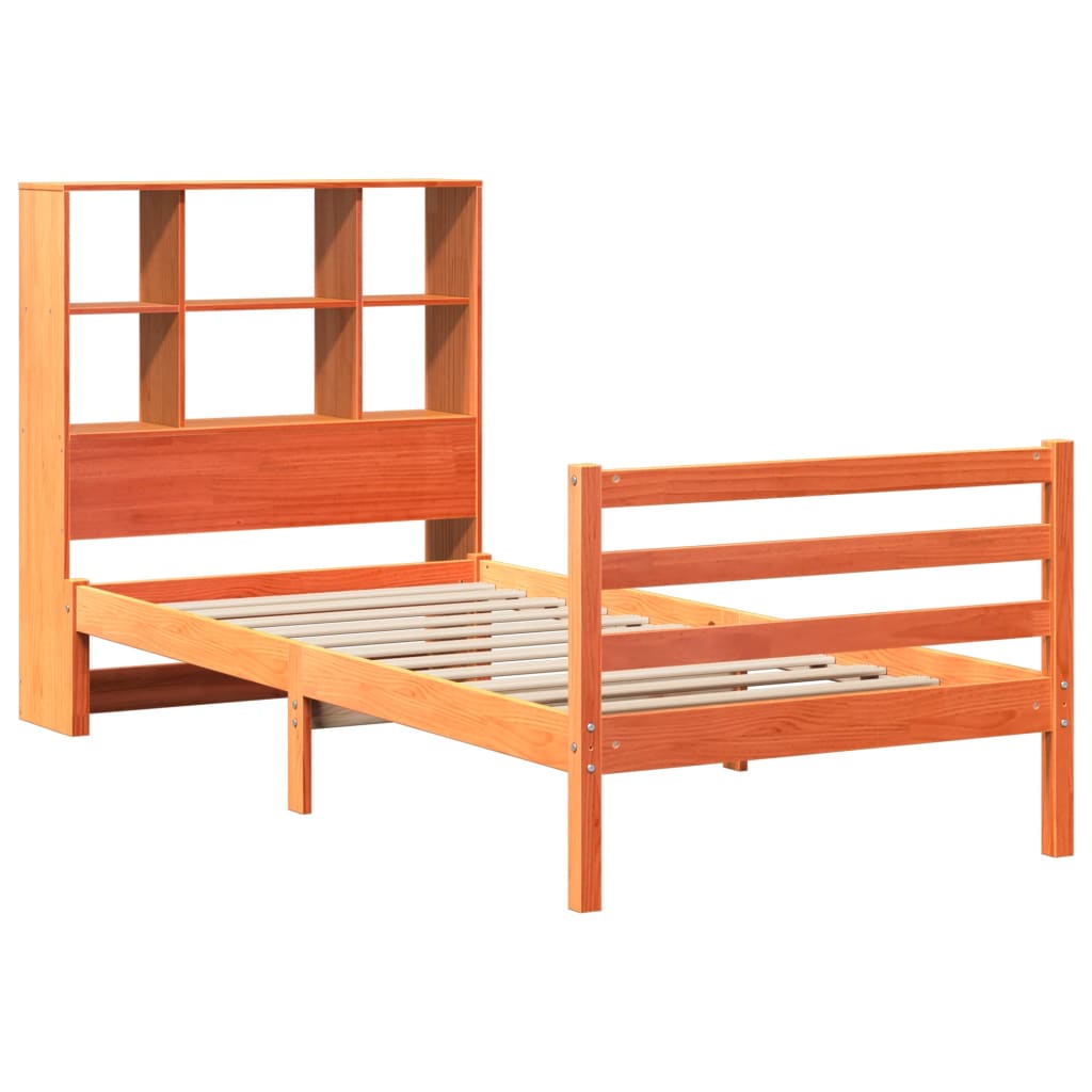 Letto Libreria senza Materasso Marrone Cera 90x190 cm Legno - homemem39