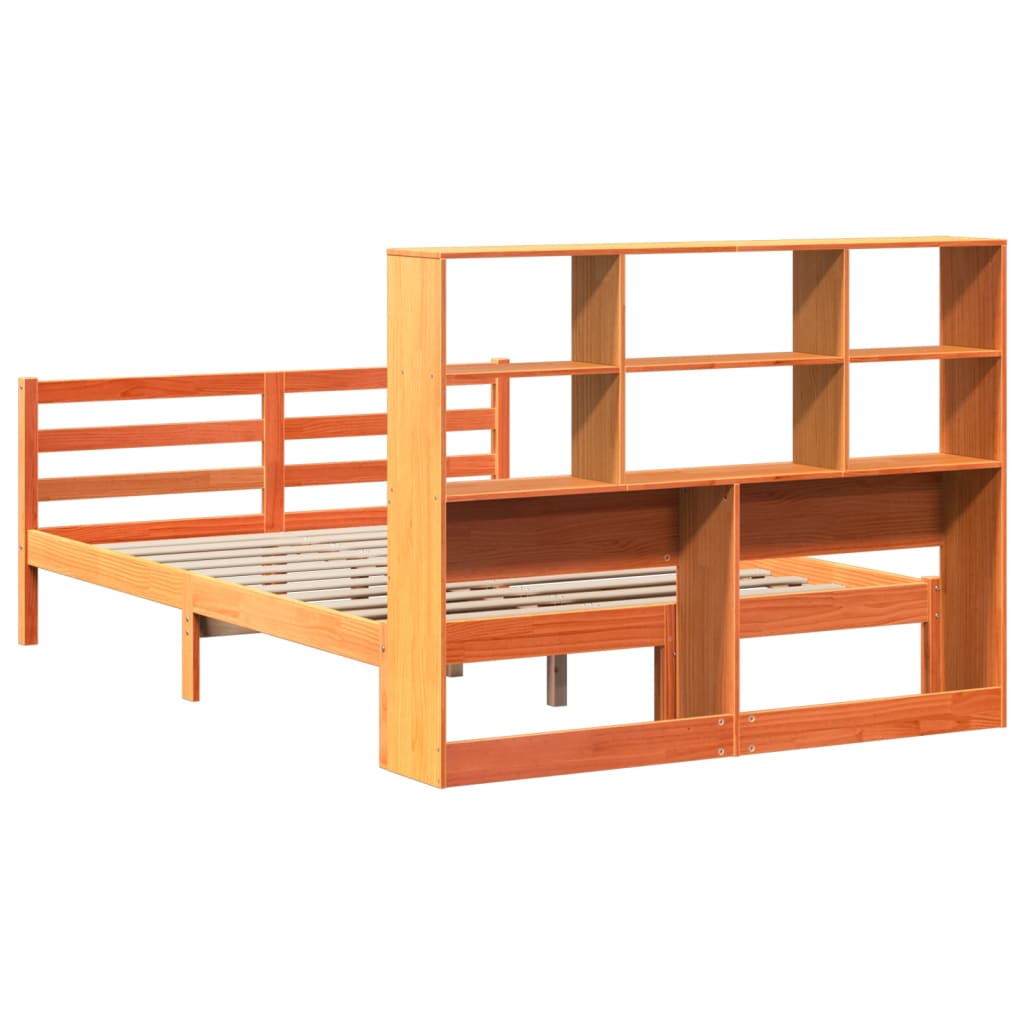 Letto Libreria senza Materasso Marrone Cera 140x190 cm Legno - homemem39