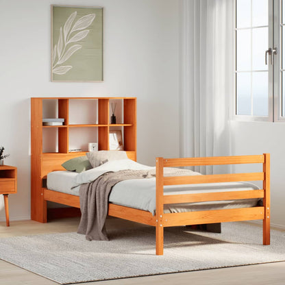 Letto Libreria senza Materasso Marrone Cera 90x200 cm Legno - homemem39