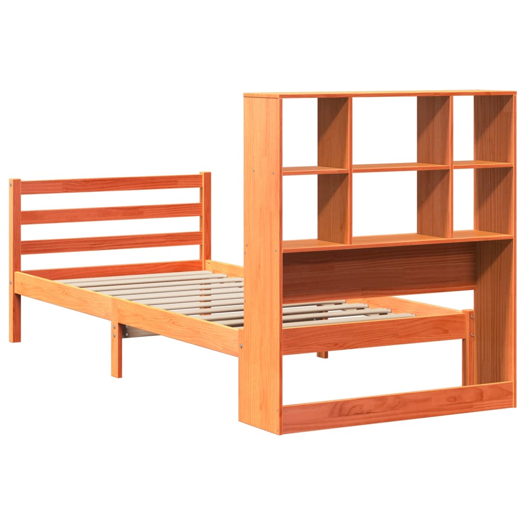 Letto Libreria senza Materasso Marrone Cera 100x200 cm Legno - homemem39