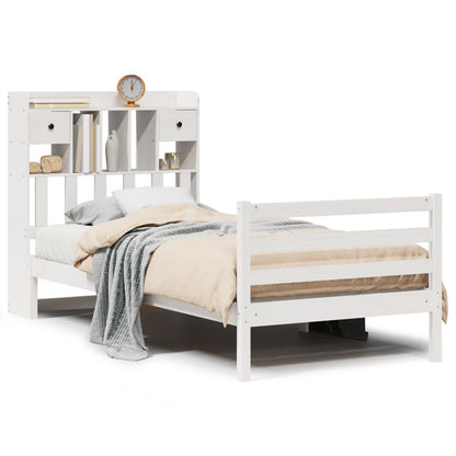 Letto con Libreria senza Materasso 75x190 cm in Legno Pino - homemem39