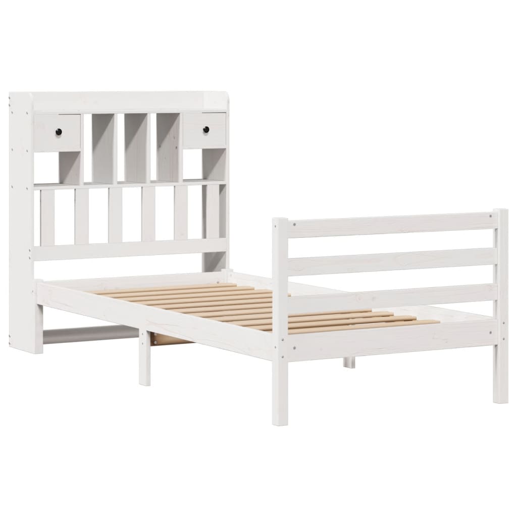 Letto con Libreria senza Materasso 75x190 cm in Legno Pino - homemem39