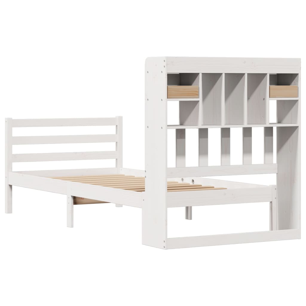 Letto con Libreria senza Materasso 75x190 cm in Legno Pino - homemem39