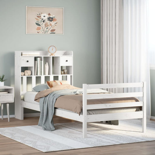 Letto con Libreria senza Materasso 75x190 cm in Legno Pino - homemem39