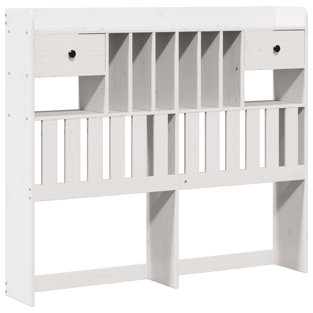Letto Libreria senza Materasso Bianco 135x190 cm Legno di Pino - homemem39