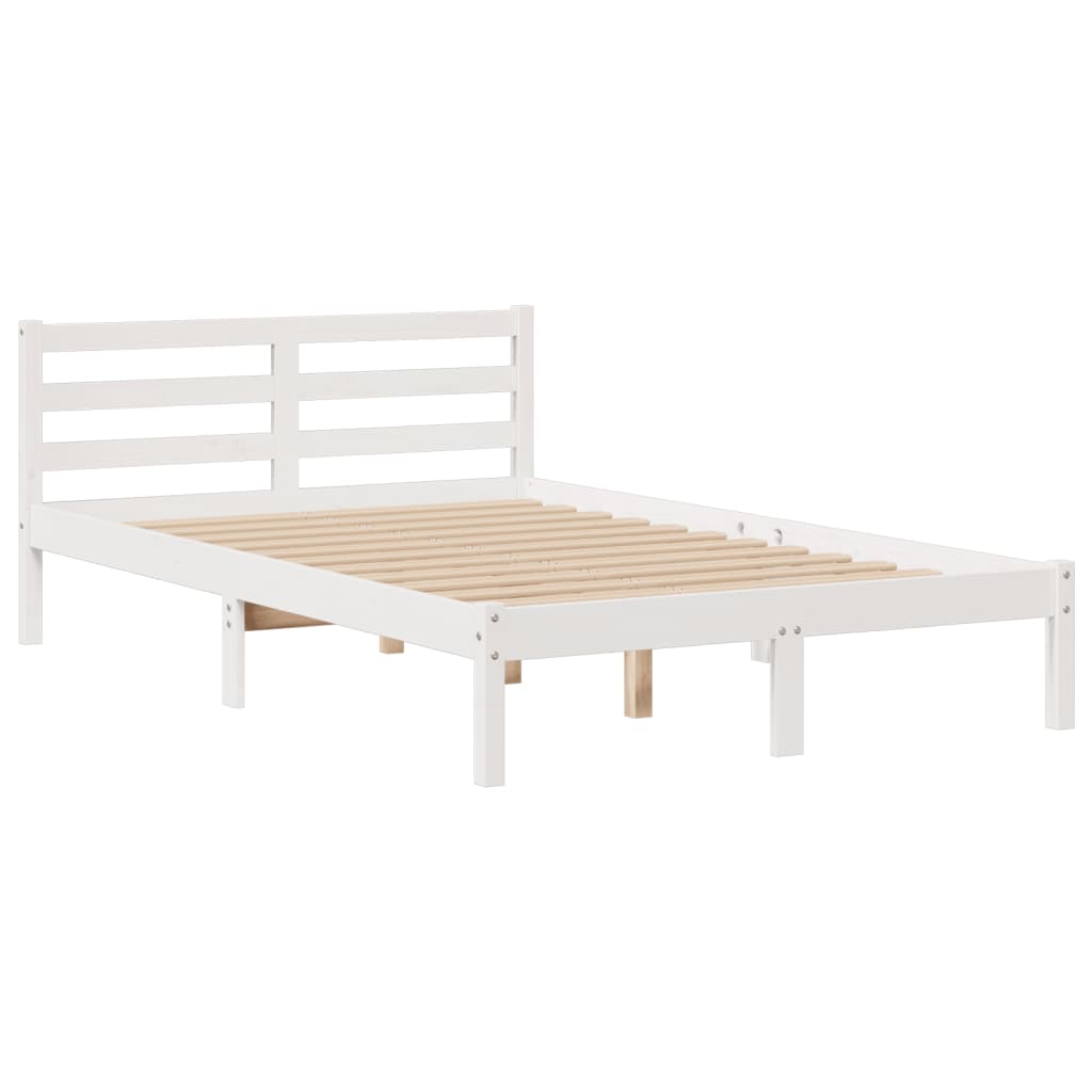 Letto Libreria senza Materasso Bianco 135x190 cm Legno di Pino - homemem39