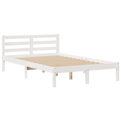 Letto Libreria senza Materasso Bianco 135x190 cm Legno di Pino - homemem39