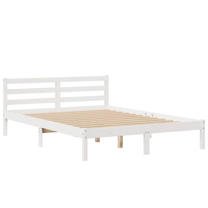 Letto Libreria senza Materasso Bianco 140x190 cm Legno di Pino - homemem39