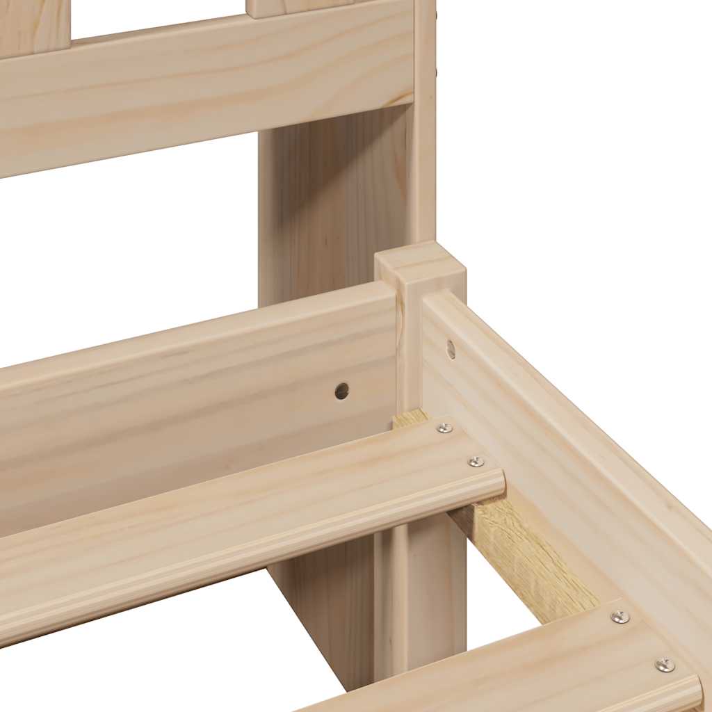 Letto Libreria senza Materasso 90x200 cm Legno Massello Pino - homemem39