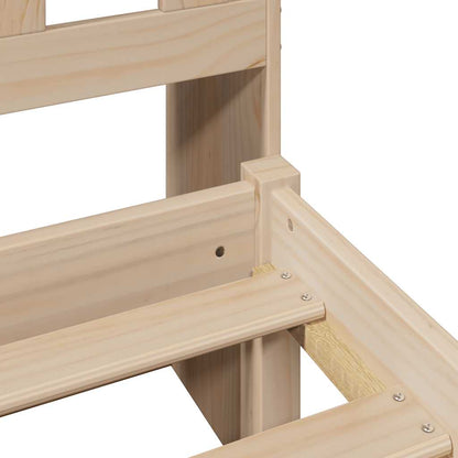 Letto Libreria senza Materasso 90x200 cm Legno Massello Pino - homemem39