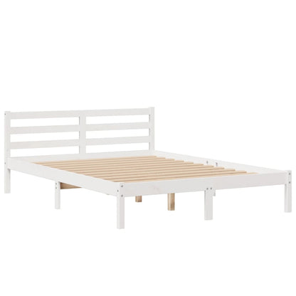 Letto Libreria senza Materasso Bianco 150x200 cm Legno di Pino - homemem39