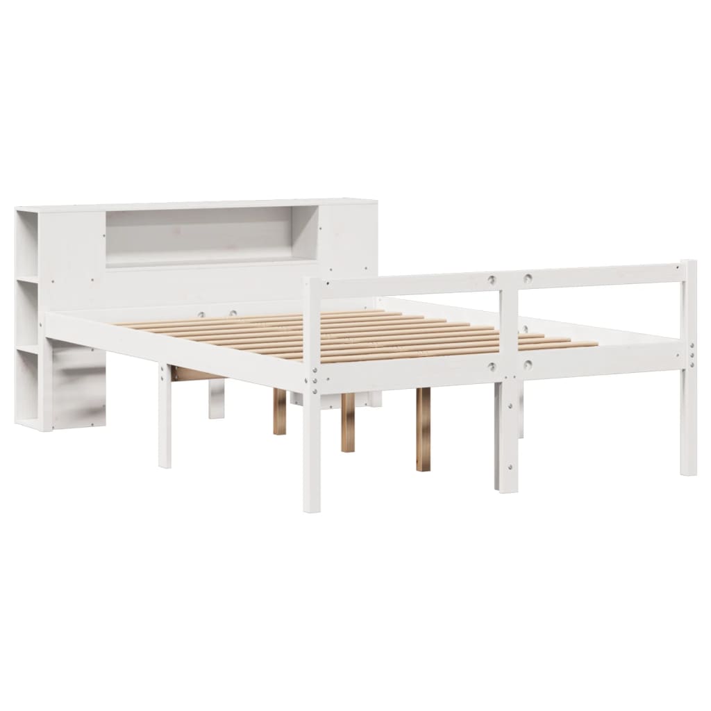 Letto Libreria senza Materasso Bianco 135x190 cm Legno di Pino - homemem39