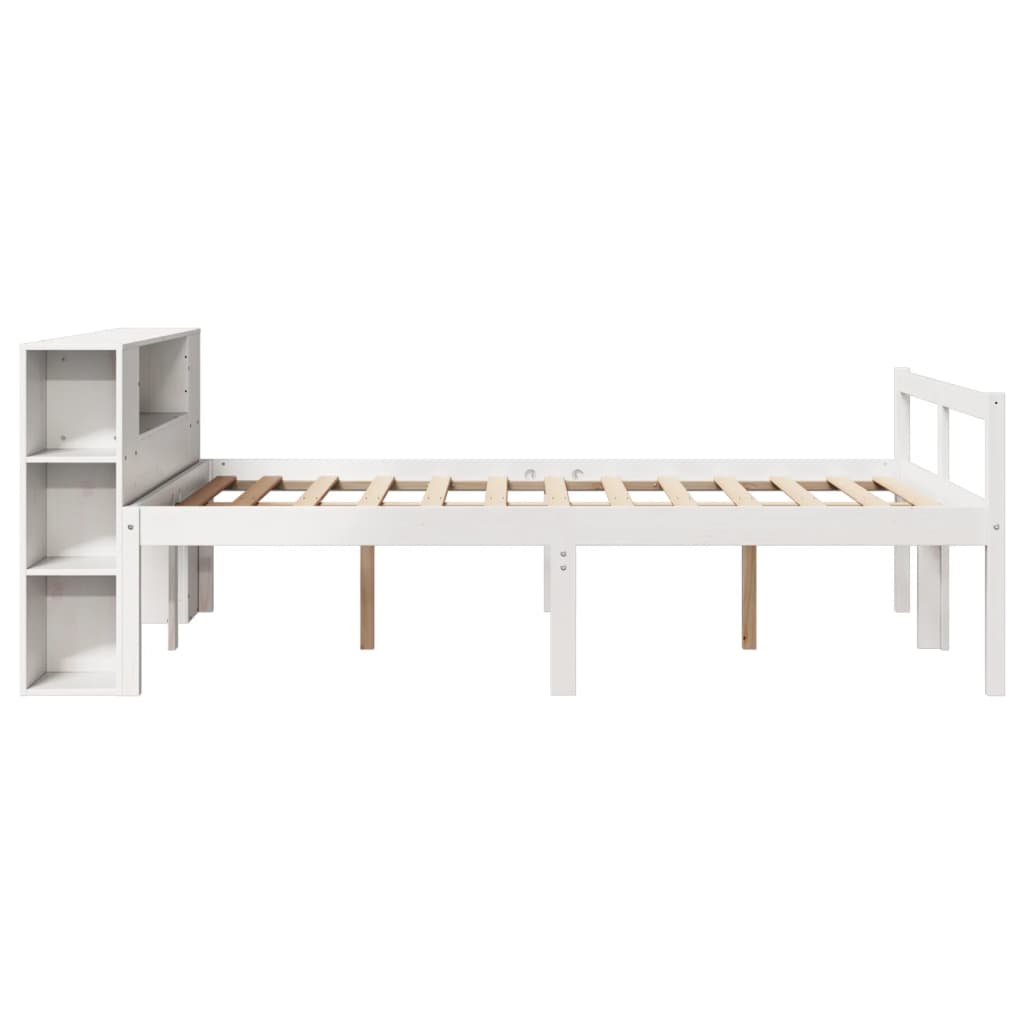 Letto Libreria senza Materasso Bianco 135x190 cm Legno di Pino - homemem39