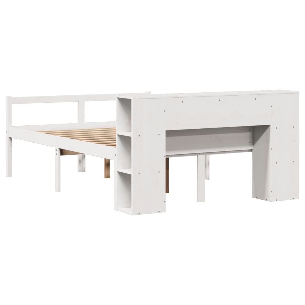 Letto Libreria senza Materasso Bianco 135x190 cm Legno di Pino - homemem39