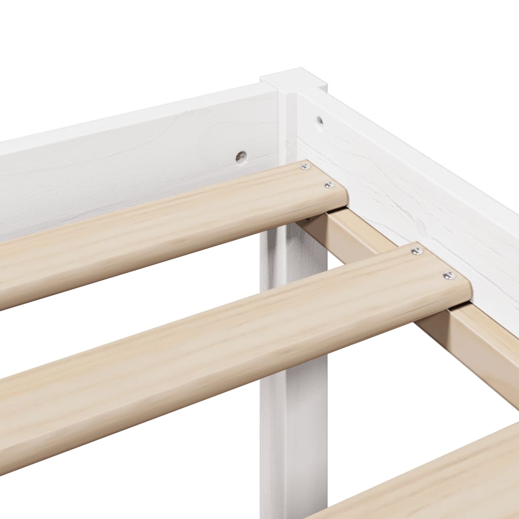 Letto Libreria senza Materasso Bianco 135x190 cm Legno di Pino - homemem39