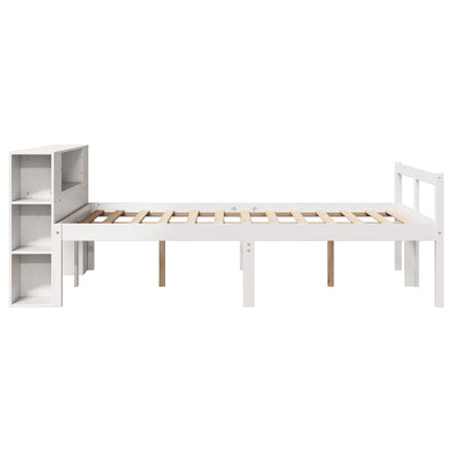 Letto Libreria senza Materasso Bianco 140x190 cm Legno di Pino | homemem39