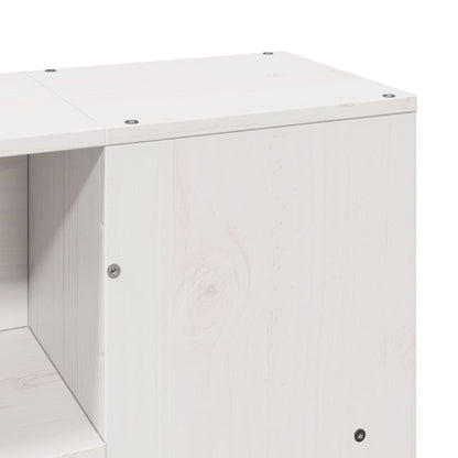 Letto Libreria senza Materasso Bianco 140x190 cm Legno di Pino | homemem39