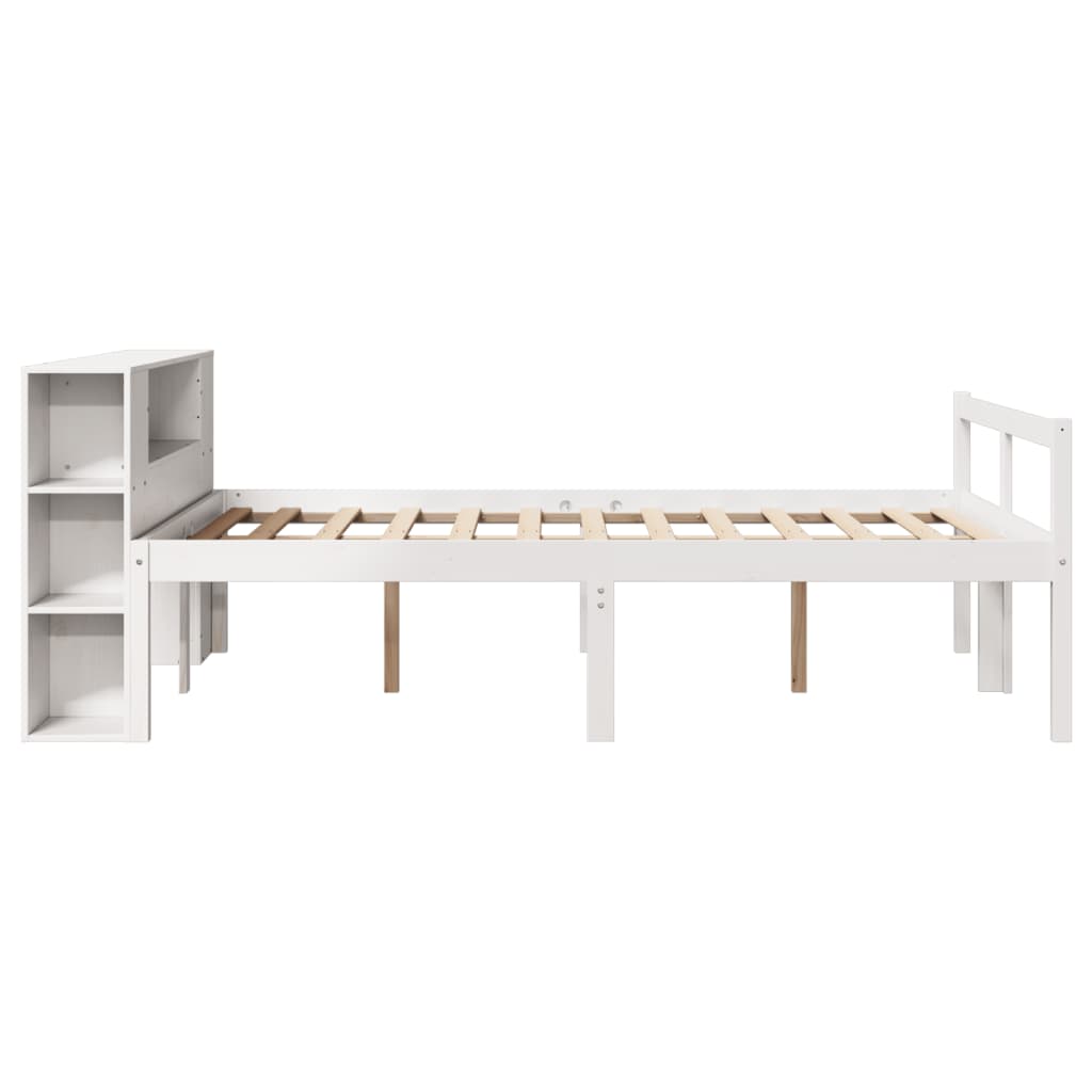 Letto Libreria senza Materasso Bianco 140x200 cm Legno di Pino
