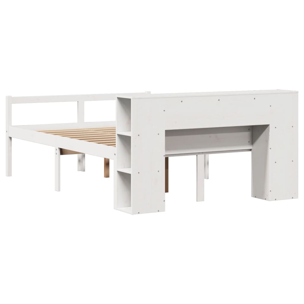 Letto Libreria senza Materasso Bianco 140x200 cm Legno di Pino