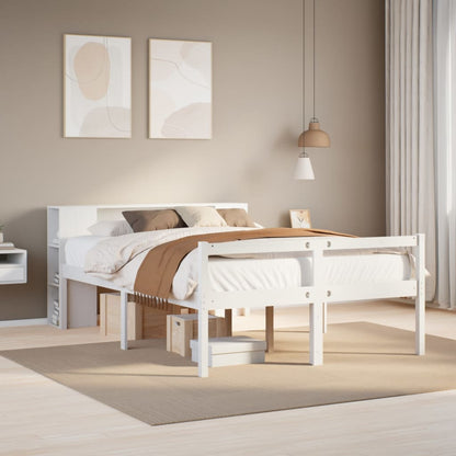 Letto Libreria senza Materasso Bianco 140x200 cm Legno di Pino