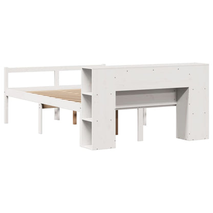 Letto Libreria senza Materasso Bianco 150x200 cm Legno di Pino - homemem39