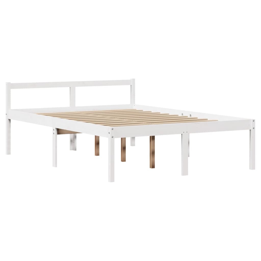 Letto Libreria senza Materasso Bianco 150x200 cm Legno di Pino - homemem39