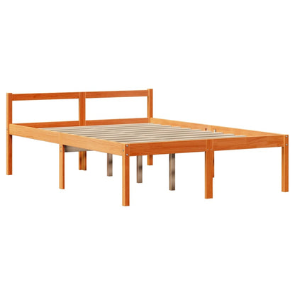 Letto Libreria senza Materasso Marrone Cera 135x190 cm Legno - homemem39