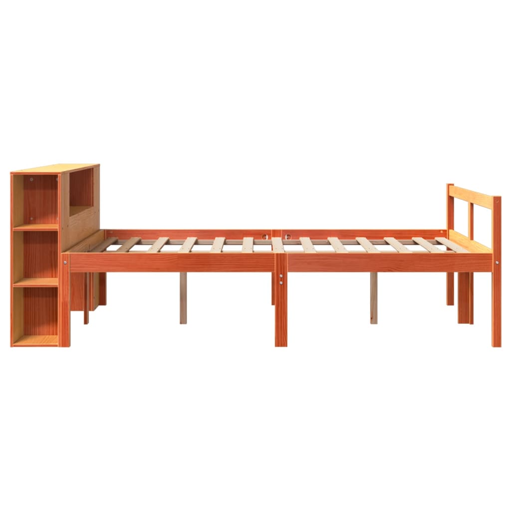 Letto Libreria senza Materasso Marrone Cera 140x200 cm Legno | homemem39