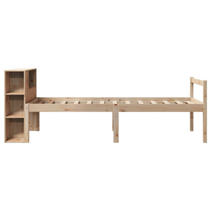 Giroletto con Libreria senza Materasso 75x190 cm in Legno Pino