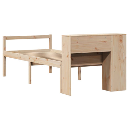 Giroletto con Libreria senza Materasso 75x190 cm in Legno Pino