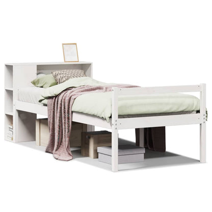 Letto con Libreria senza Materasso 75x190 cm in Legno Pino | homemem39