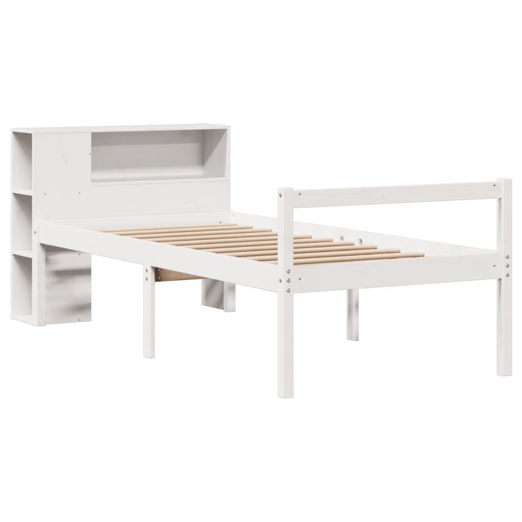 Letto con Libreria senza Materasso 75x190 cm in Legno Pino | homemem39
