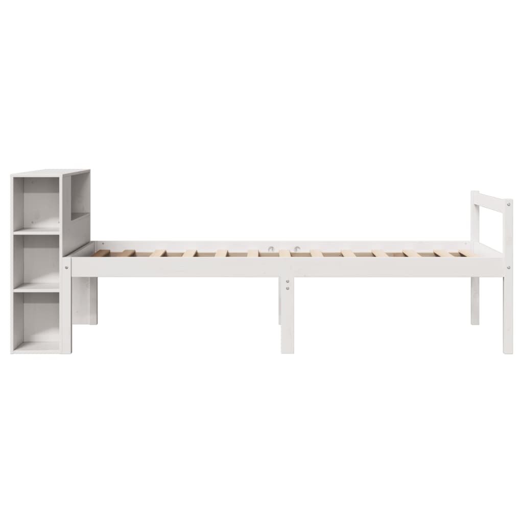 Letto con Libreria senza Materasso 75x190 cm in Legno Pino | homemem39