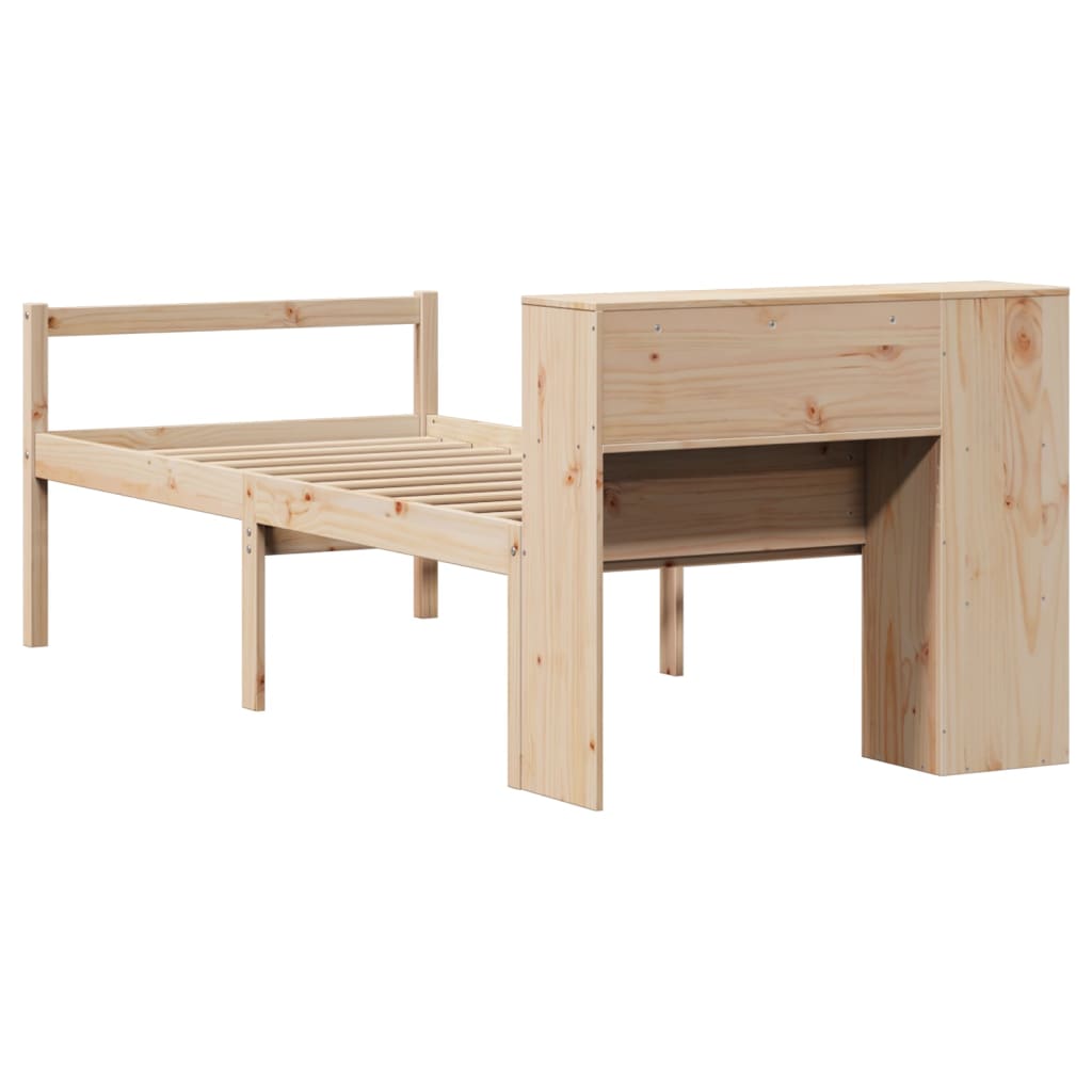 Letto Libreria senza Materasso 100x200 cm in Legno di Pino - homemem39