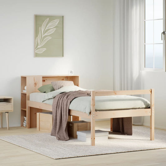 Letto Libreria senza Materasso 100x200 cm in Legno di Pino - homemem39