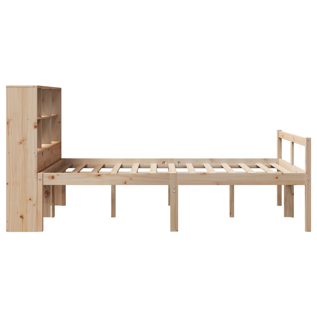 Letto Libreria senza Materasso 140x190 cm in Legno di Pino - homemem39