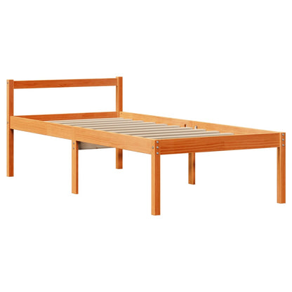 Letto Libreria senza Materasso Marrone Cera 75x190 cm Legno | homemem39