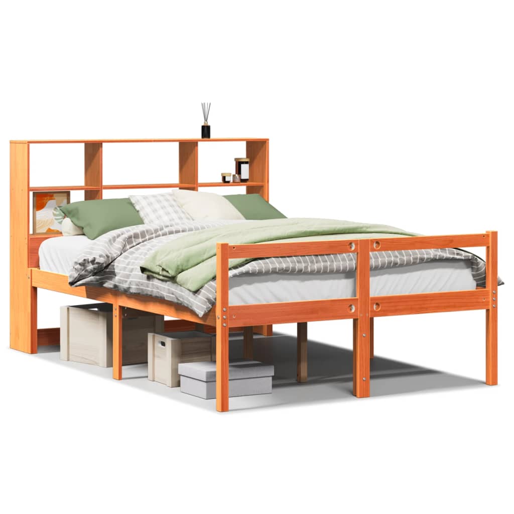 Letto Libreria senza Materasso Marrone Cera 120x190 cm Legno | homemem39