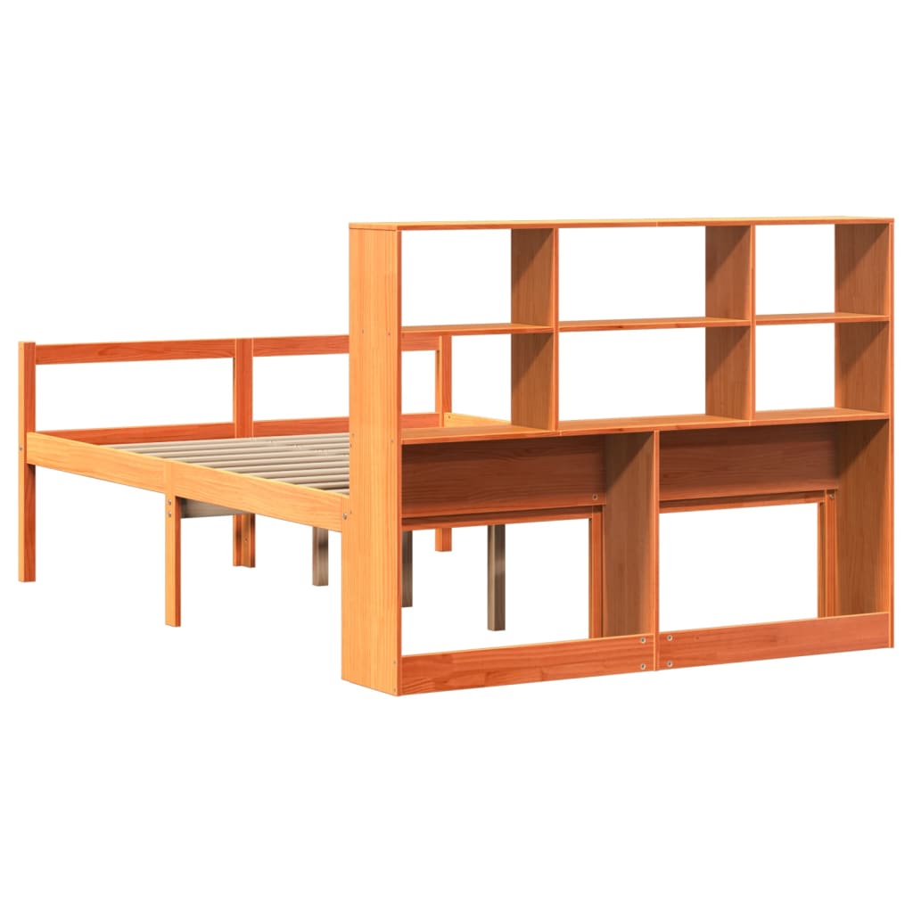 Letto Libreria senza Materasso Marrone Cera 120x190 cm Legno | homemem39