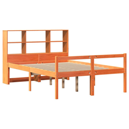 Letto Libreria senza Materasso Marrone Cera 135x190 cm Legno - homemem39