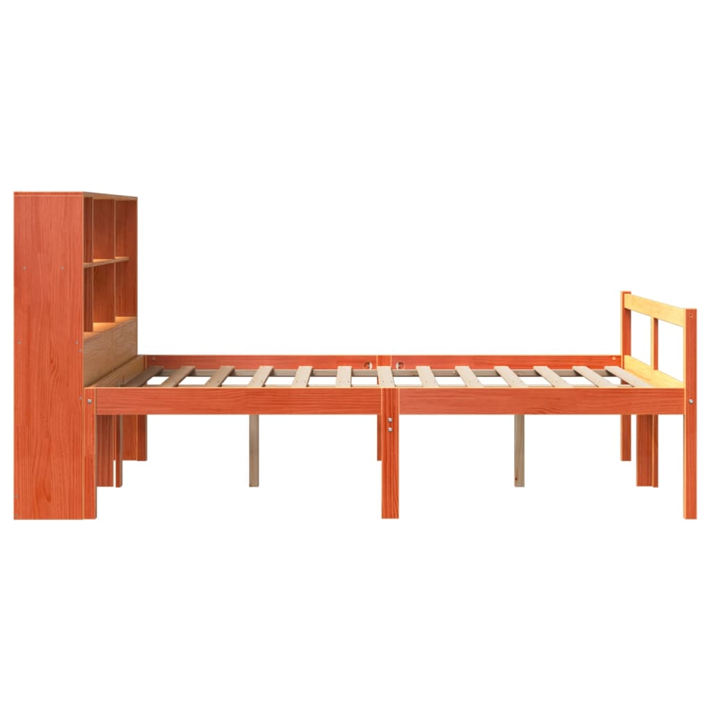 Letto Libreria senza Materasso Marrone Cera 160x200 cm Legno - homemem39