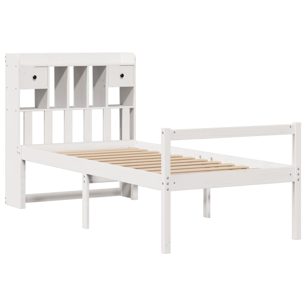 Letto con Libreria senza Materasso 75x190 cm in Legno Pino