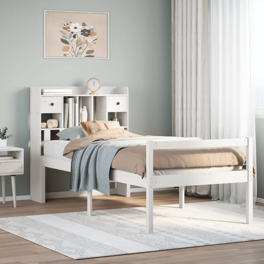 Letto con Libreria senza Materasso 75x190 cm in Legno Pino | homemem39
