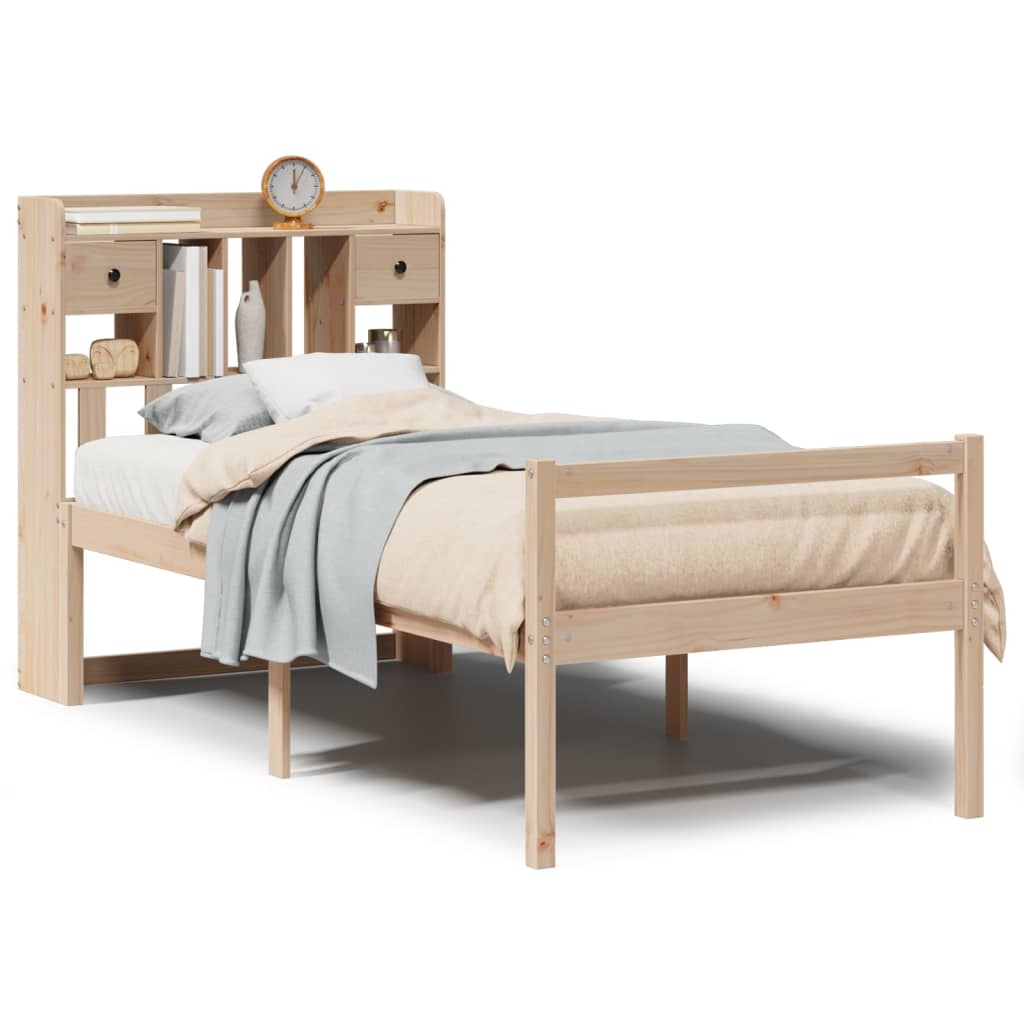 Letto Libreria senza Materasso 90x190 cm Legno Massello Pino | homemem39