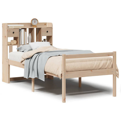 Letto Libreria senza Materasso 90x190 cm Legno Massello Pino | homemem39